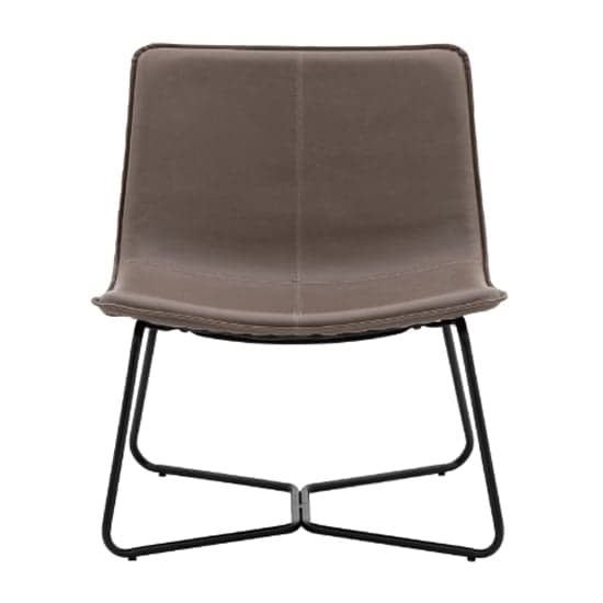 Holland Leather Lounge Chair With Metal Base In Ember_3