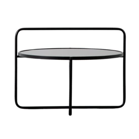 Hawley Round Glass Coffee Table With Metal Frame In Black_2