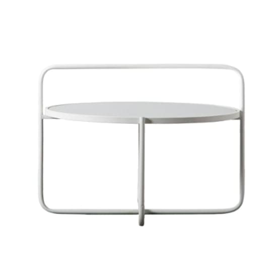 Hawley Round Glass Coffee Table With Metal Frame In White_2
