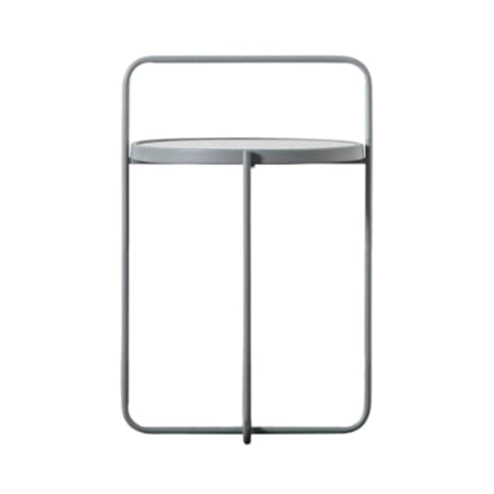 Hawley Round Glass Side Table With Metal Frame In Grey_2