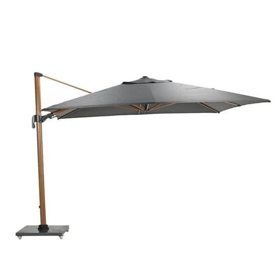 Hawo Deluxe Cantilever Parasol And Granite Base In Teak Effect_4
