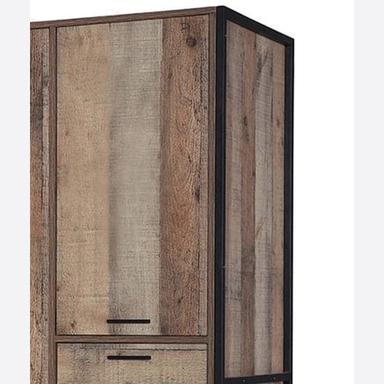 Haxtun Wooden Wardrobe With 4 Doors In Distressed Oak_2
