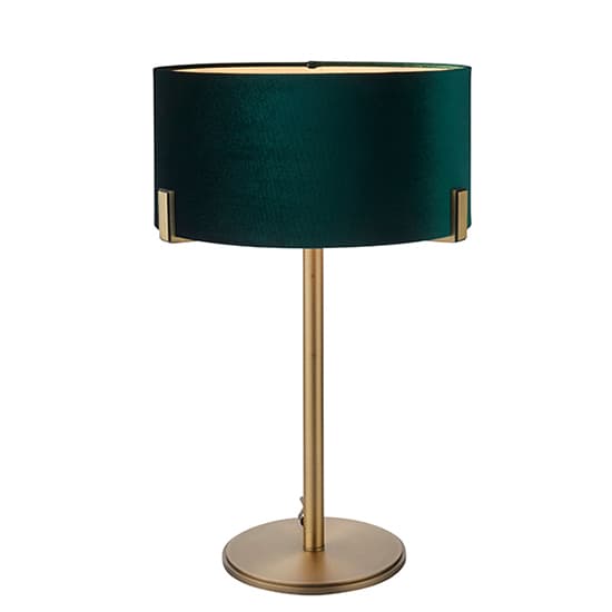 Hayfield Rich Green Shade Table Lamp In Matt Antique Brass_5