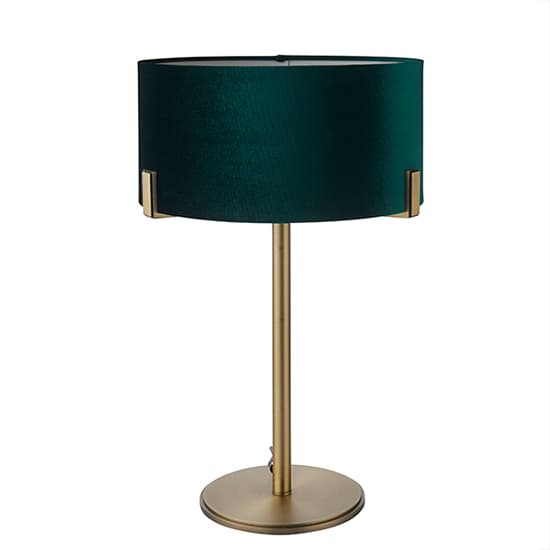 Hayfield Rich Green Shade Table Lamp In Matt Antique Brass_6