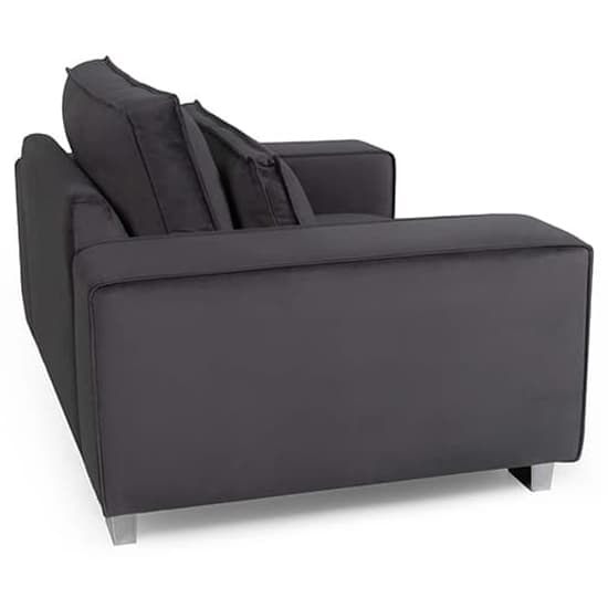 Hazel Fabric 1 Seater Sofa With Chrome Metal Legs In Steel_3