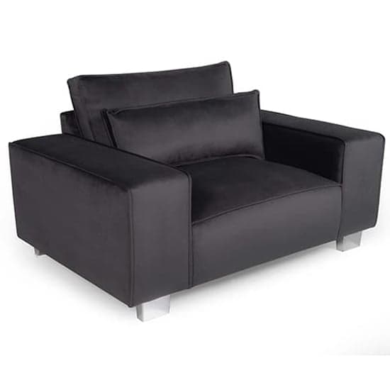 Hazel Fabric 1 Seater Sofa With Chrome Metal Legs In Steel_1