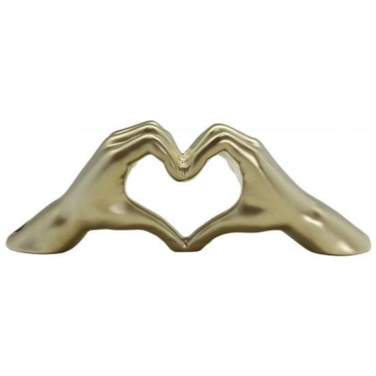 Heart Ceramic Hand Sculpture In Gold_2