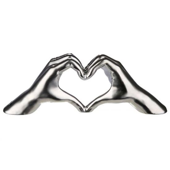Heart Ceramic Hand Sculpture In Silver_2