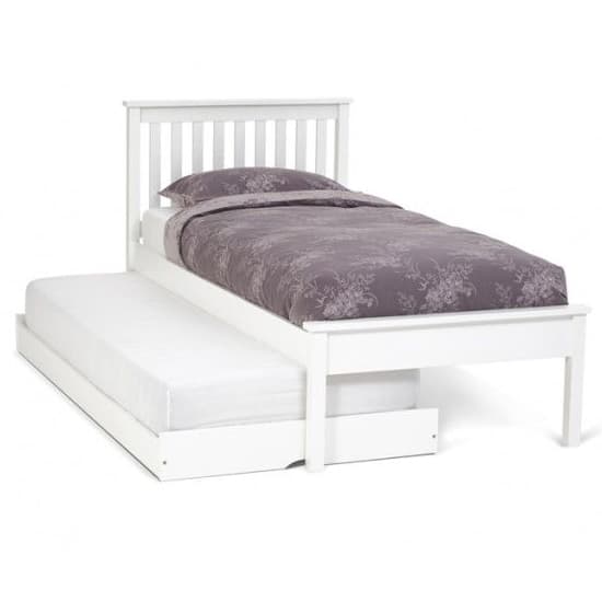 Heather Hevea Wooden Single Bed And Guest Bed In Opal White_2