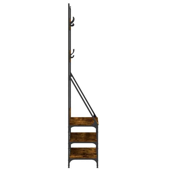 Hebron Wooden Clothes Rack With Shoe Storage In Smoked Oak_5