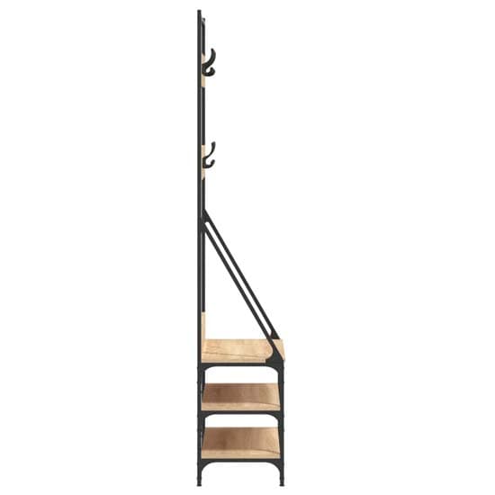 Hebron Wooden Clothes Rack With Shoe Storage In Sonoma Oak_5
