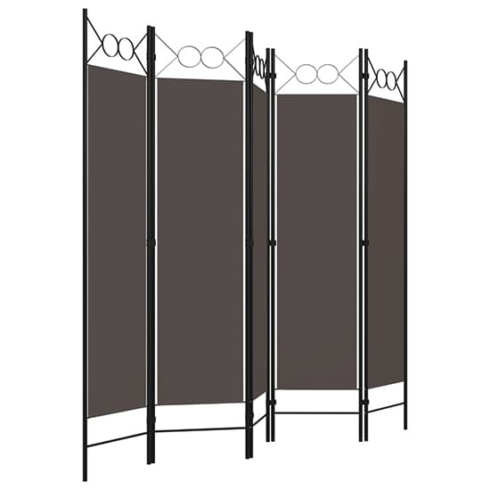 Hecate Fabric 5 Panels 200cm x 180cm Room Divider In Anthracite_3