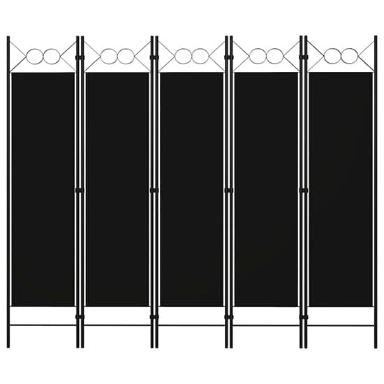Hecate Fabric 5 Panels 200cm x 180cm Room Divider In Black_2
