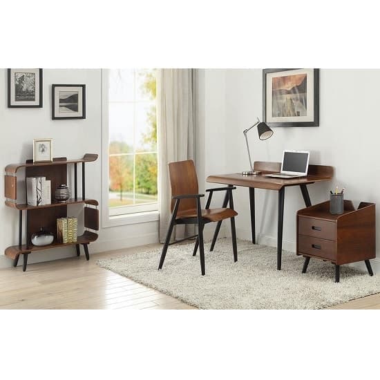 Hector Contemporary Wooden Home Office Chair In Walnut_4