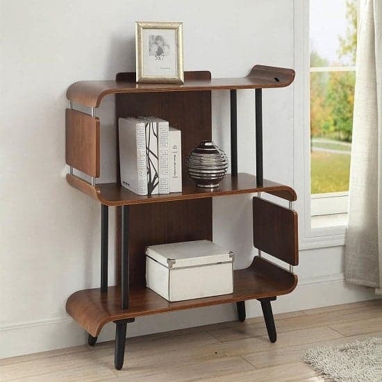 Hector Contemporary Wooden Bookcase In Walnut