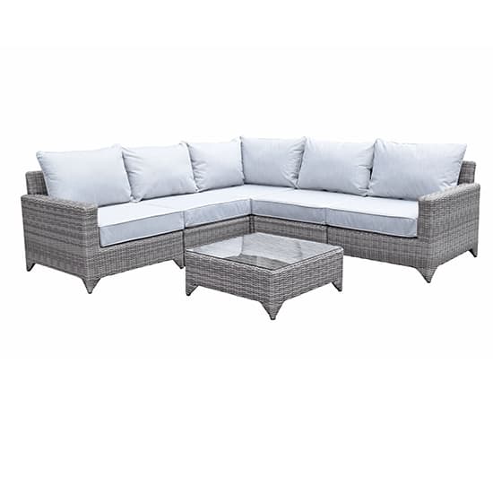Hedva Modular Wicker Corner Sofa Set With Coffee Table In Grey_6