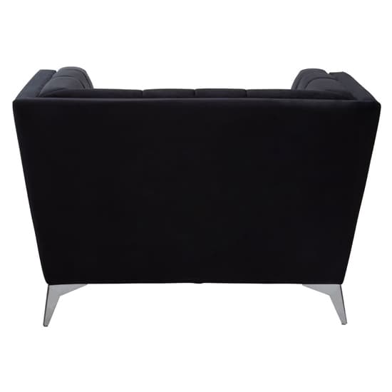 Hefei Velvet 1 Seater Sofa With Chrome Metal Legs In Black_4