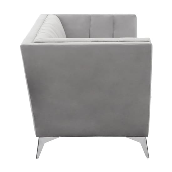 Hefei Velvet 2 Seater Sofa With Chrome Metal Legs In Grey_3