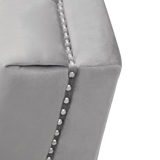 Hefei Velvet 2 Seater Sofa With Chrome Metal Legs In Grey_6
