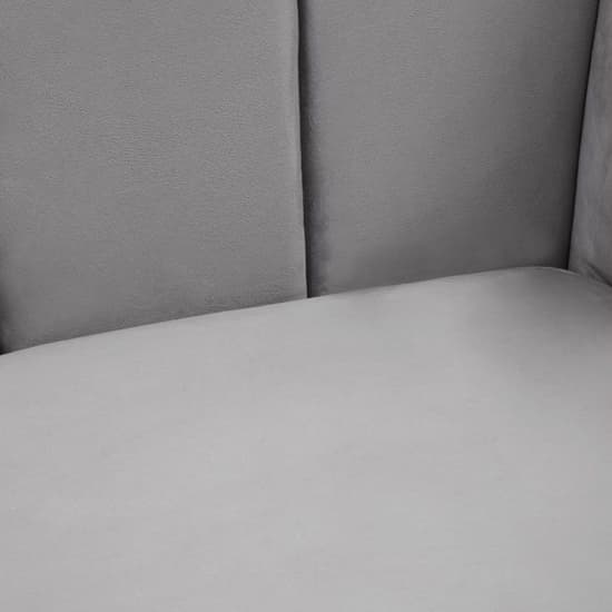 Hefei Velvet 2 Seater Sofa With Chrome Metal Legs In Grey_8