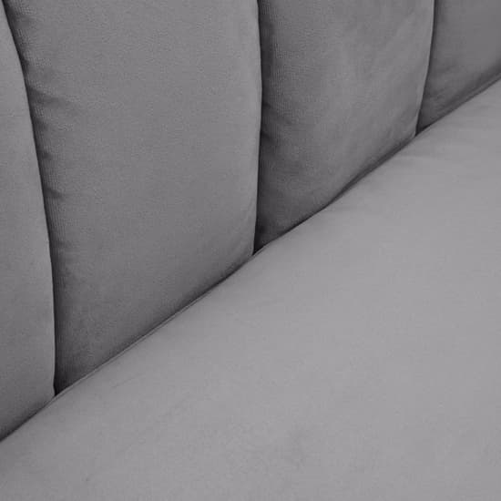 Hefei Velvet 3 Seater Sofa With Chrome Metal Legs In Grey_7
