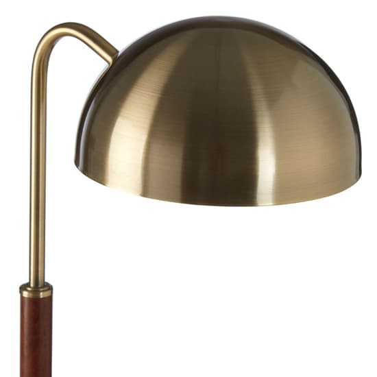 Heko Table Lamp In Antique Brass With Walnut Round Wooden Base_3