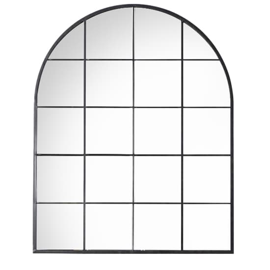 Helena Arch Window Style Wall Mirror In Black_1