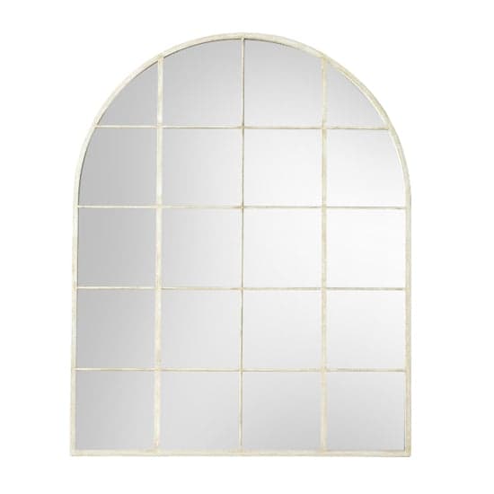 Helena Arch Window Style Wall Mirror In Soft White_1