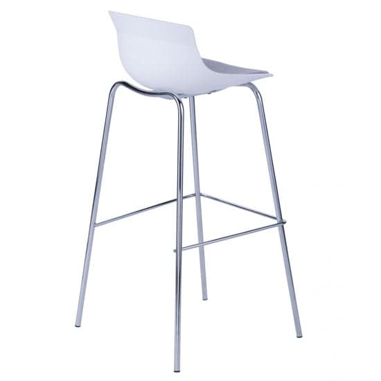 Hinton Barstool In White With Fabric Seat And Chrome frame_2