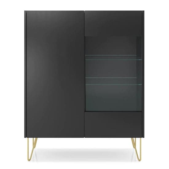 Helena Wooden Display Cabinet With 2 Doors In Black_2
