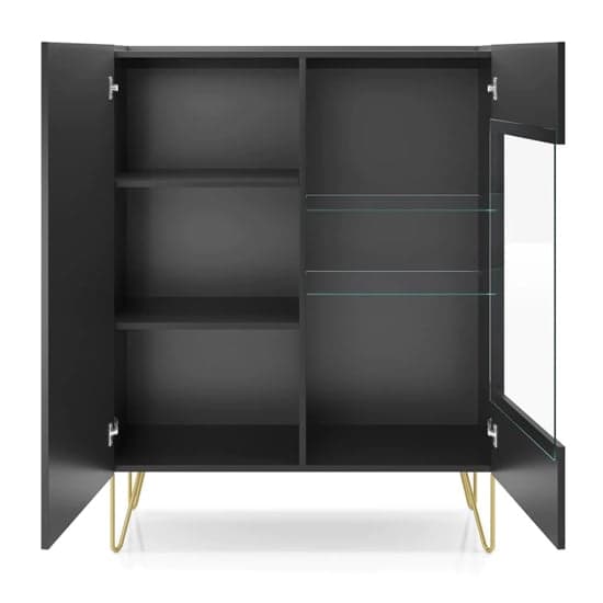Helena Wooden Display Cabinet With 2 Doors In Black_3