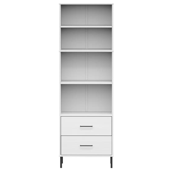Helio Solid Wood Bookcase With 2 Drawers In White Furniture in Fashion