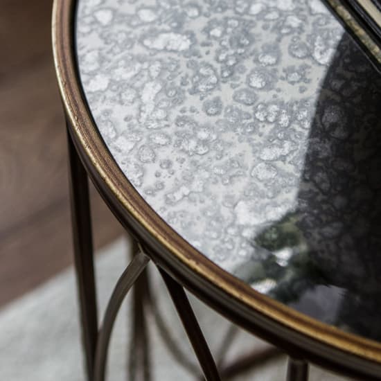 Hellidon Round Antique Glass Side Table In Bronze Furniture in Fashion