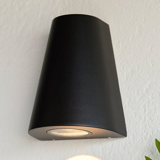 Helm LED 1 Light Wall Light In Textured Black_1