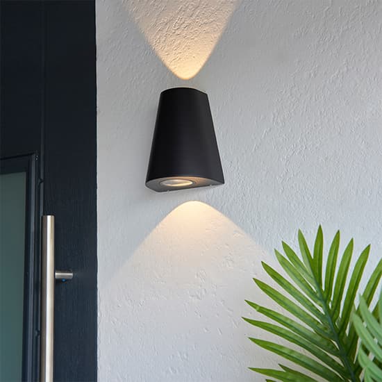 Helm LED 2 Lights Wall Light In Textured Black_2