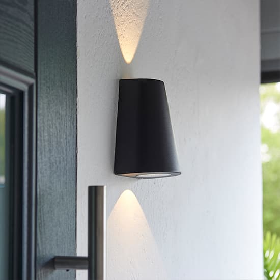 Helm LED 2 Lights Wall Light In Textured Black_3