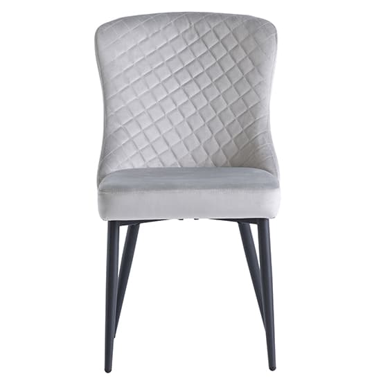 Helmi Silver Velvet Dining Chairs With Black Legs In Pair_3