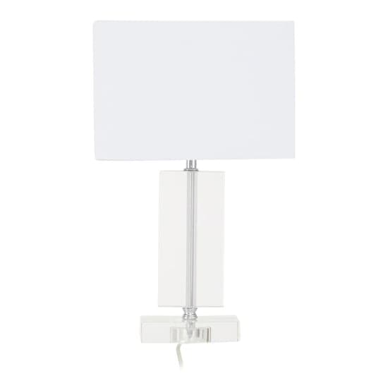 Helna White Fabric Shade Table Lamp With Crystal Base_2