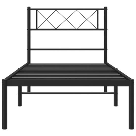 Helotes Metal Single Bed With Headboard In Black_3