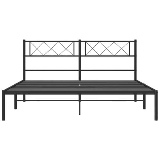 Helotes Metal Small Double Bed With Headboard In Black_3