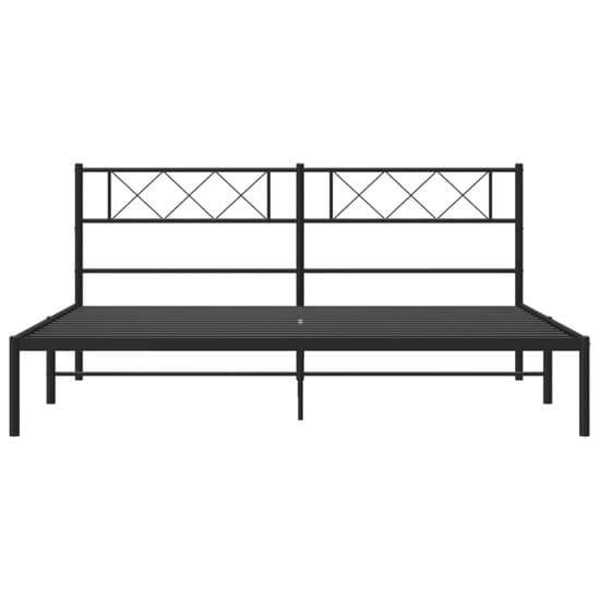 Helotes Metal Super King Size Bed With Headboard In Black_3