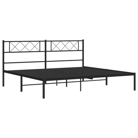 Helotes Metal Super King Size Bed With Headboard In Black_4