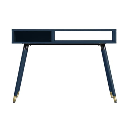 Helston Wooden Console Table With 2 Shelves In Blue_2