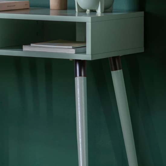 Helston Wooden Console Table With 2 Shelves In Mint_3