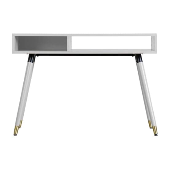 Helston Wooden Console Table With 2 Shelves In White_2
