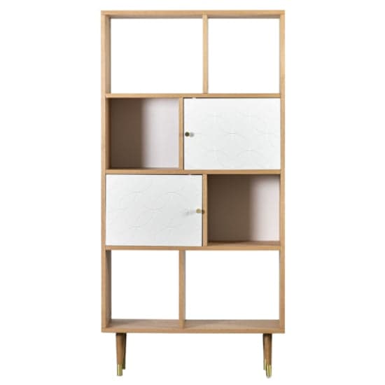 Helston Wooden Display Cabinet With 2 Doors In Oak And White_1