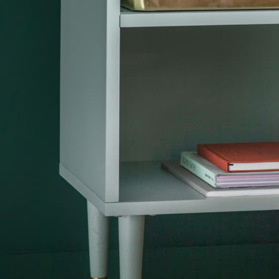 Helston Wooden Side Table With 2 Shelves In Mint_3