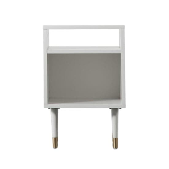 Helston Wooden Side Table With 2 Shelves In White_2