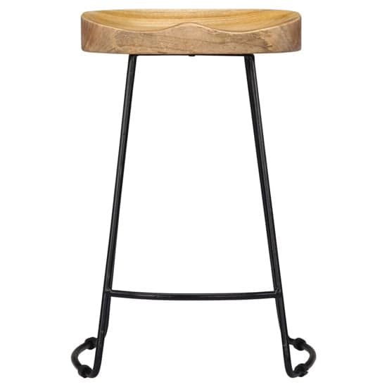 Henley 62cm Brown Wooden Bar Stools With Black Legs In A Pair_2