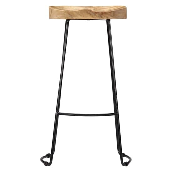 Henley 78cm Brown Wooden Bar Stools With Black Legs In A Pair_2